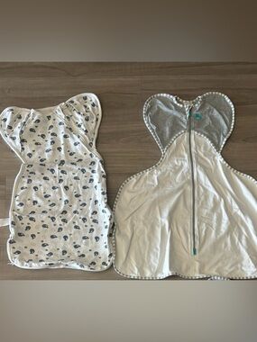 Love to Dream Grey White and  No brand Swaddle Sleep Sacks - Set of 2 Medium